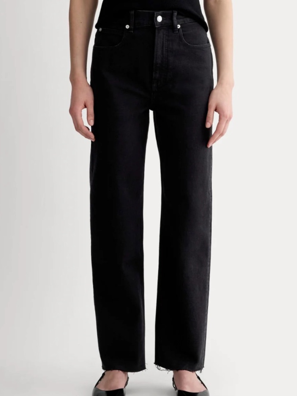 NWT Everlane The Way High Jean. Coal. Black/Charcoal Wash. Size 27. Cotton!